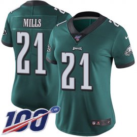 Nike Philadelphia Eagles #21 Jalen Mills Green Team Color Womens Stitched NFL 100th Season Vapor Untouchable Limited Jersey
