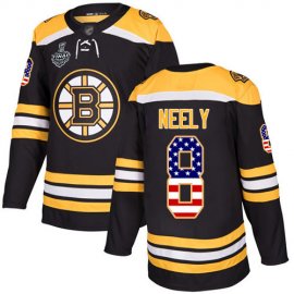 Adidas Boston Bruins #8 Cam Neely Black Home Authentic USA Flag Stanley Cup Final Bound Stitched NHL Jersey