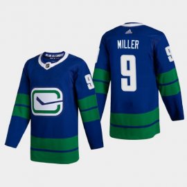Vancouver Canucks #9 JT Miller Mens Adidas 2020-21 Authentic Player Alternate Stitched NHL Jersey Blue