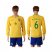 Brazil #6 R.Carlos Home Long Sleeves Soccer Country Jersey