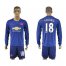 Manchester United #18 Young Away Long Sleeves Soccer Club Jersey