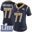 Nike Los Angeles Rams #77 Andrew Whitworth Navy Blue Team Color Super Bowl LIII Bound Womens Stitched NFL Vapor Untouchable Limited Jersey