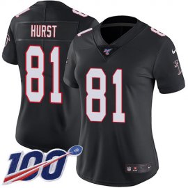 Nike Atlanta Falcons #81 Hayden Hurst Black Alternate Womens Stitched NFL 100th Season Vapor Untouchable Limited Jersey