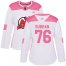 Adidas New Jersey Devils #76 P.K. Subban White/Pink Authentic Fashion Womens Stitched NHL Jersey