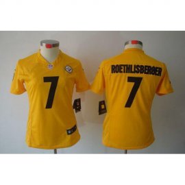 Nike Pittsburgh Steelers #7 Ben Roethlisberger Gold Womens Stitched NFL Limited Jersey