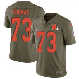 Nike Cleveland Browns #73 Joe Thomas Olive Mens Stitched NFL Limited 2017 Salute To Service Jersey