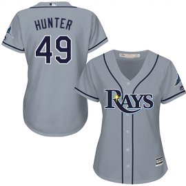 Tampa Bay Rays #49 Tommy Hunter Grey Road Womens Stitched MLB Jersey