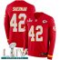 Nike Kansas City Chiefs #42 Anthony Sherman Red Super Bowl LIV 2020 Team Color Youth Stitched NFL Limited Therma Long Sleeve Jersey