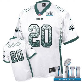 Nike Philadelphia Eagles #20 Brian Dawkins White Super Bowl LII Mens Stitched NFL Elite Drift Fashion Jersey