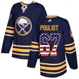 Adidas Buffalo Sabres #67 Benoit Pouliot Navy Blue Home Authentic USA Flag Stitched NHL Jersey