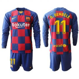 Barcelona #11 O.Dembele Home Long Sleeves Soccer Club Jersey