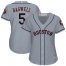 Houston Astros #5 Jeff Bagwell Grey Road Womens Stitched MLB Jersey