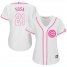 Chicago Cubs #21 Sammy Sosa White/Pink Fashion Womens Stitched MLB Jersey