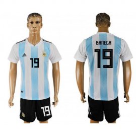 Argentina #19 BANEGA Home 2018 FIFA World Cup Soccer Jersey