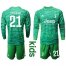 Juventus #21 Pinsoglio Green Goalkeeper Long Sleeves Kid Soccer Club Jersey