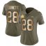 Tampa Bay Buccaneers #28 Leonard Fournette Olive/Gold Womens Super Bowl LV Champions Patch Stitched NFL Limited 2017 Salute To Service Jersey