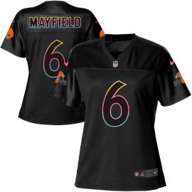 Nike Cleveland Browns #6 Baker Mayfield Black Womens NFL Fashion Game Jersey