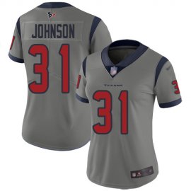Nike Houston Texans #31 David Johnson Gray Womens Stitched NFL Limited Inverted Legend Jersey