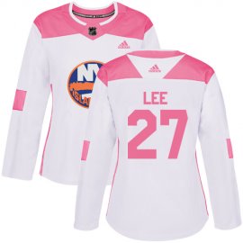 Adidas New York Islanders #27 Anders Lee White/Pink Authentic Fashion Womens Stitched NHL Jersey