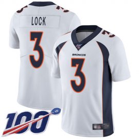 Nike Denver Broncos #3 Drew Lock White Youth Stitched NFL 100th Season Vapor Limited Jersey