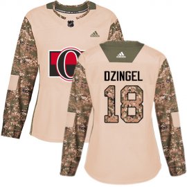 Adidas Ottawa Senators #18 Ryan Dzingel Camo Authentic 2017 Veterans Day Womens Stitched NHL Jersey