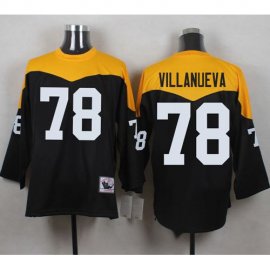 Mitchell And Ness 1967 Pittsburgh Steelers #78 Alejandro Villanueva Black/Yelllow Throwback Mens Stitched NFL Jersey