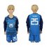 Spain #25 Reina Blue Long Sleeves Goalkeeper Kid Soccer Country Jersey