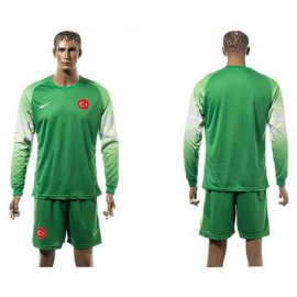 Turkey Blank Green Goalkeeper Long Sleeves Soccer Country Jersey