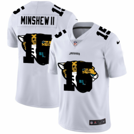 Jacksonville Jaguars #15 Gardner Minshew II White Mens Nike Team Logo Dual Overlap Limited NFL Jersey
