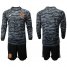Spain Blank Black Long Sleeves Goalkeeper Soccer Country Jersey