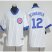 Chicago Cubs #12 Kyle Schwarber White(Blue Strip) Cooperstown Womens Stitched MLB Jersey