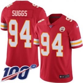 Nike Kansas City Chiefs #94 Terrell Suggs Red Team Color Mens Stitched NFL 100th Season Vapor Untouchable Limited Jersey