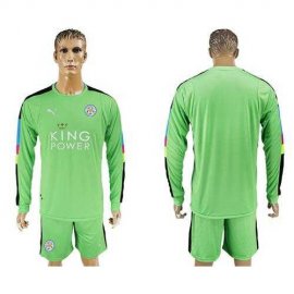 Leicester City Blank Green Goalkeeper Long Sleeves Soccer Club Jersey