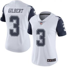 Nike Dallas Cowboys #3 Garrett Gilbert White Womens Stitched NFL Limited Rush Jersey