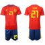 Spain #21 Silva Home Soccer Country Jersey