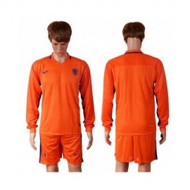 Holland Blank Home Long Sleeves Soccer Country Jersey