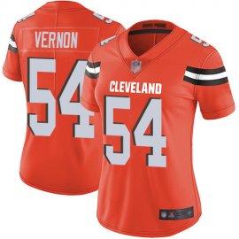 Nike Cleveland Browns #54 Olivier Vernon Orange Alternate Womens Stitched NFL Vapor Untouchable Limited Jersey