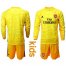 Arsenal Blank Yellow Long Sleeves Kid Soccer Club Jersey