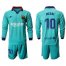 Barcelona #10 Messi Third Long Sleeves Soccer Club Jersey