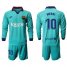 Barcelona #10 Messi Third Long Sleeves Soccer Club Jersey