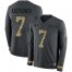 Nike San Francisco 49ers #7 Colin Kaepernick Anthracite Salute to Service Youth Stitched NFL Limited Therma Long Sleeve Jersey