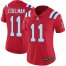 Nike New England Patriots #11 Julian Edelman Red Alternate Womens Stitched NFL Vapor Untouchable Limited Jersey