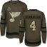 Adidas St. Louis Blues #4 Carl Gunnarsson Green Salute to Service Stanley Cup Champions Stitched NHL Jersey