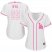Los Angeles Dodgers #99 Hyun-Jin Ryu White/Pink Fashion Womens Stitched MLB Jersey