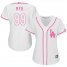 Los Angeles Dodgers #99 Hyun-Jin Ryu White/Pink Fashion Womens Stitched MLB Jersey
