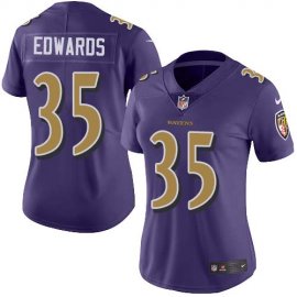 Nike Baltimore Ravens #35 Gus Edwards Purple Womens Stitched NFL Limited Rush Jersey