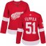Adidas Detroit Red Wings #51 Valtteri Filppula Red Home Authentic Womens Stitched NHL Jersey