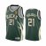 Nike Milwaukee Bucks #21 Jrue Holiday Youth 2021 NBA Finals Champions Swingman Earned Edition Jersey Green Youth