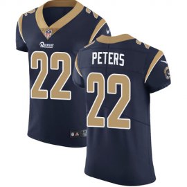 Nike Los Angeles Rams #22 Marcus Peters Navy Blue Team Color Mens Stitched NFL Vapor Untouchable Elite Jersey