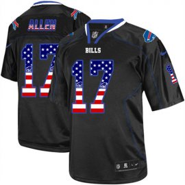 Nike Buffalo Bills #17 Josh Allen Black Mens Stitched NFL Elite USA Flag Fashion Jersey